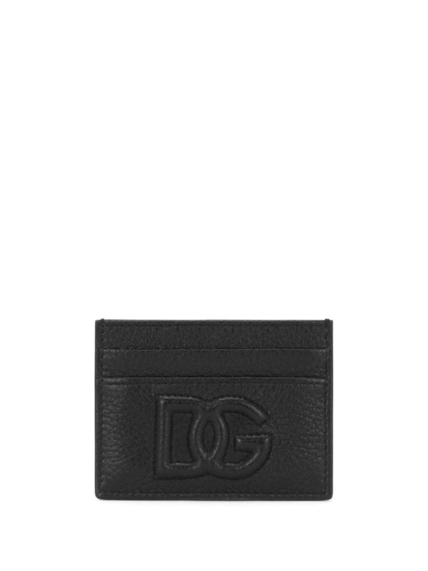 browns Dolce & Gabbana black logo-embossed leather card holder | Browns Wallets & Billfolds
