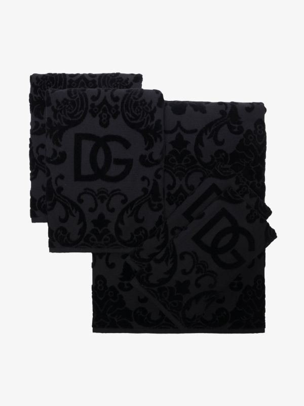 browns Dolce & Gabbana Black Logo Jacquard Towel Set | Browns Towels