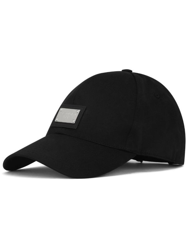 browns Dolce & Gabbana black logo plaque baseball cap | Browns Hats