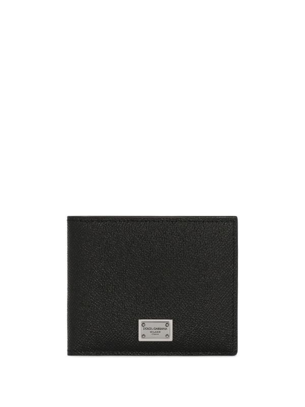 browns Dolce & Gabbana Black Logo Plaque Bifold Leather Wallet | Browns Wallets & Billfolds