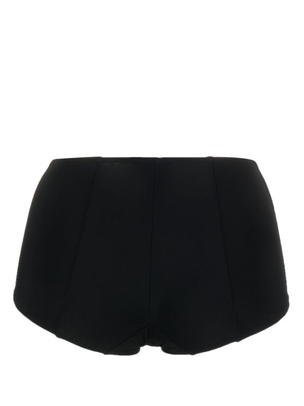 Browns Dolce & Gabbana Black Logo Plaque Bikini Bottoms | Browns Bikinis