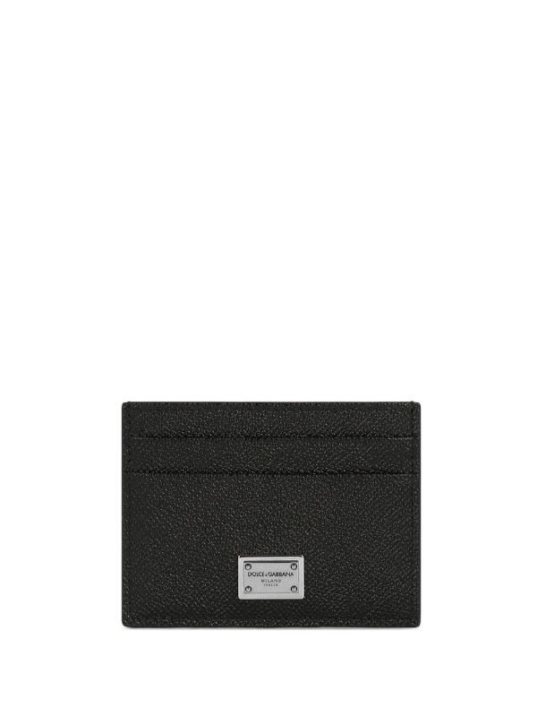 browns Dolce & Gabbana Black Logo Plaque Card Holder | Browns Wallets & Billfolds