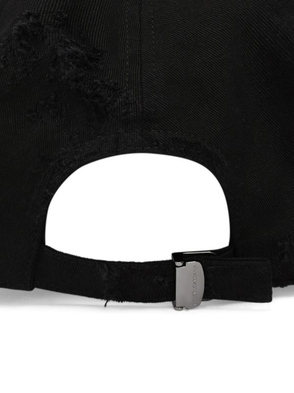 Browns Dolce & Gabbana Black Logo Plaque Distressed Baseball Cap | Browns Hats