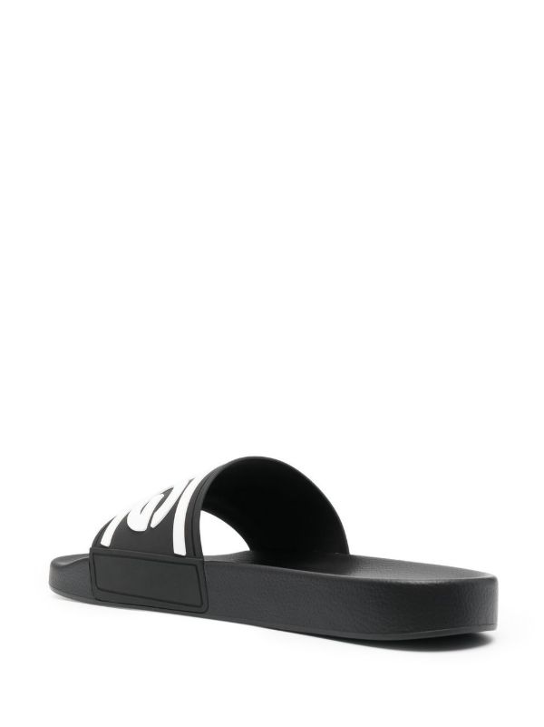 Browns Dolce & Gabbana Black Logo Rubber Slides | Browns Flip-Flops & Slides