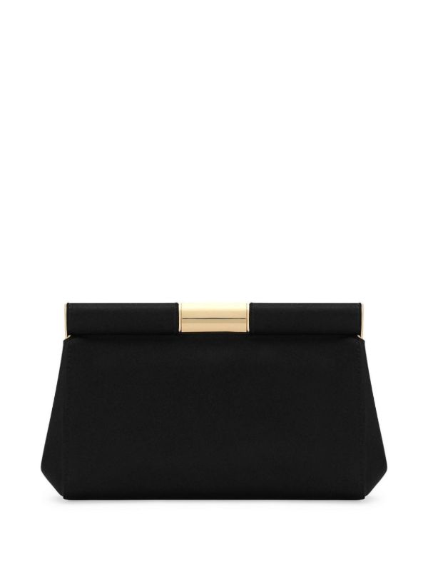 Browns Dolce & Gabbana Black Marlene Small Satin Clutch Bag | Browns Clutch Bags