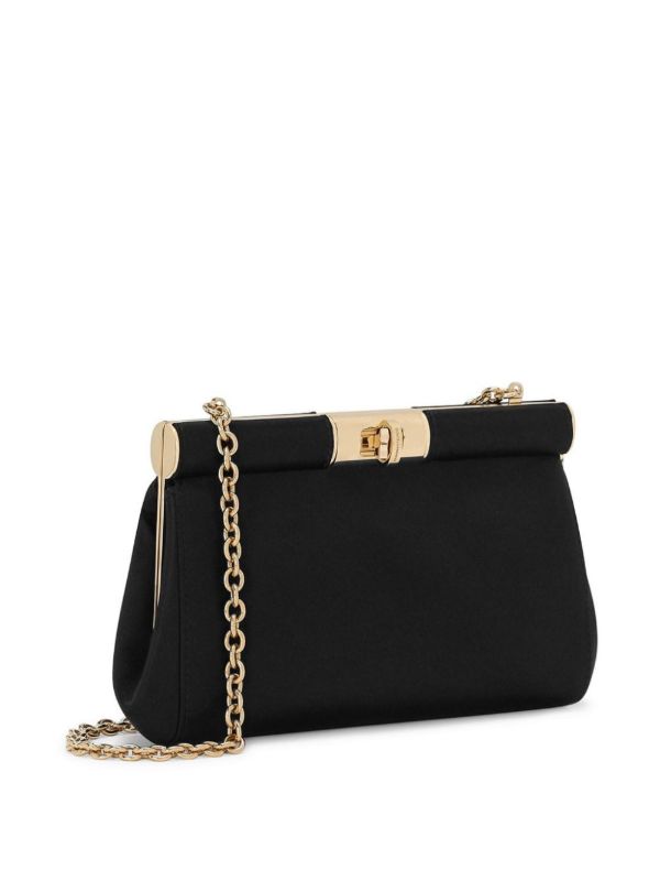 Browns Dolce & Gabbana Black Marlene Small Satin Clutch Bag | Browns Clutch Bags