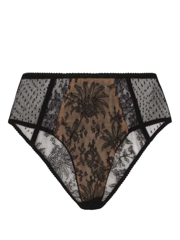 Browns Dolce & Gabbana Black Point D'Esprit Lace Briefs | Browns Panties