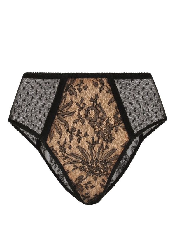 browns Dolce & Gabbana Black Point d'Esprit Lace Briefs | Browns Panties
