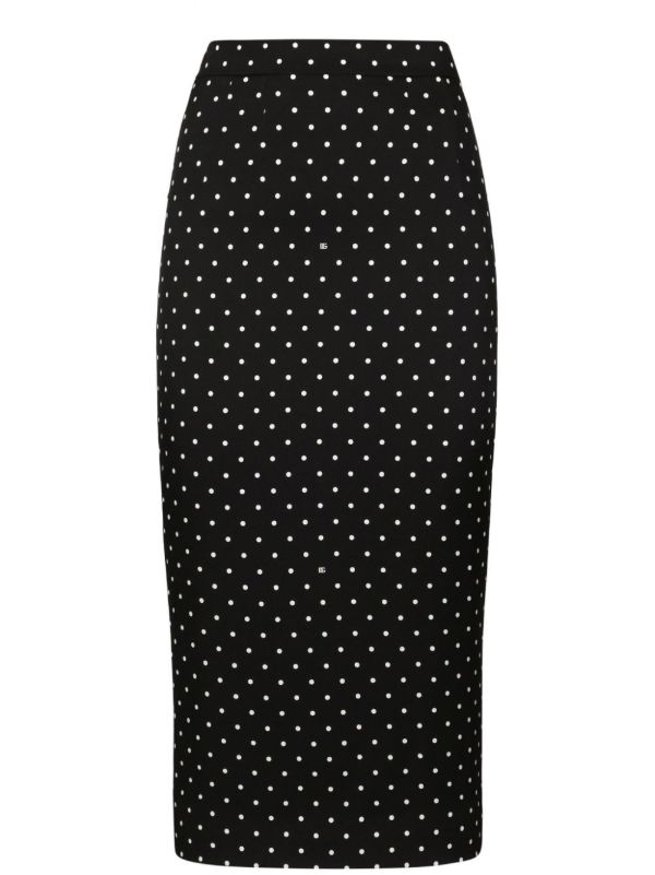 browns Dolce & Gabbana Black Polka Dot Pencil Skirt | Browns Pencil Skirts