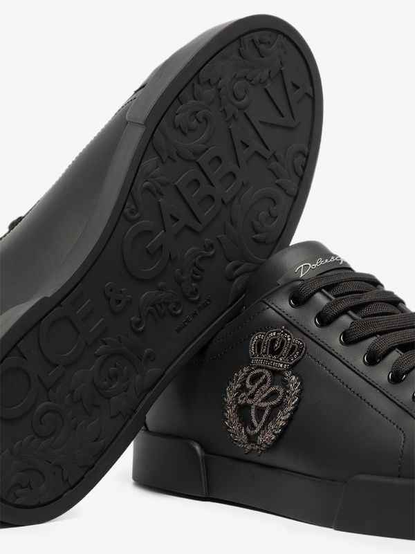 Browns Dolce & Gabbana Black Portofino Leather Sneakers | Browns Low-Tops