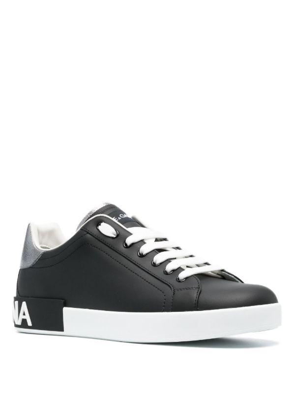 Browns Dolce & Gabbana Black Portofino Leather Sneakers | Browns Low-Tops