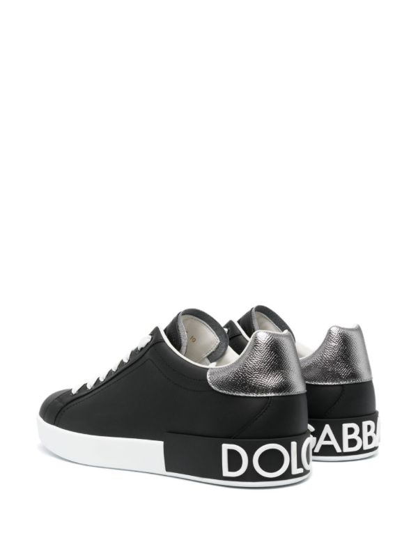 Browns Dolce & Gabbana Black Portofino Leather Sneakers | Browns Low-Tops