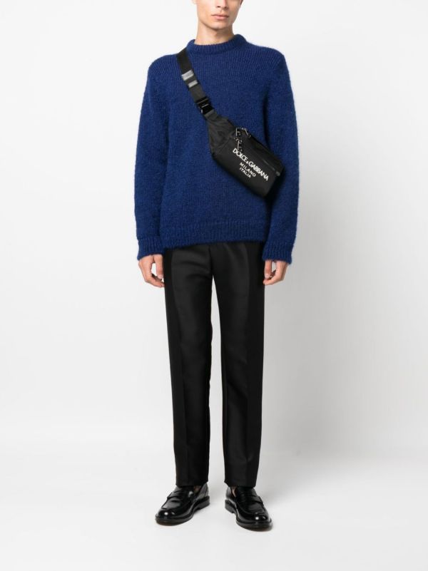 Browns Dolce & Gabbana Black Raised Logo Belt Bag | Browns Belt Bags