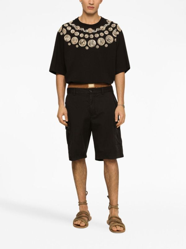 Browns Dolce & Gabbana Black Stretch Cotton Cargo Shorts | Browns Cargo Shorts