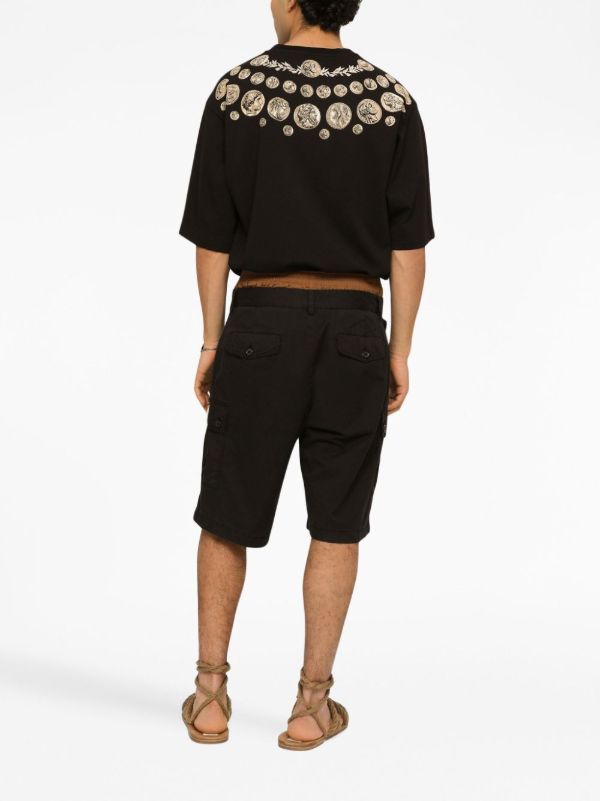 Browns Dolce & Gabbana Black Stretch Cotton Cargo Shorts | Browns Cargo Shorts