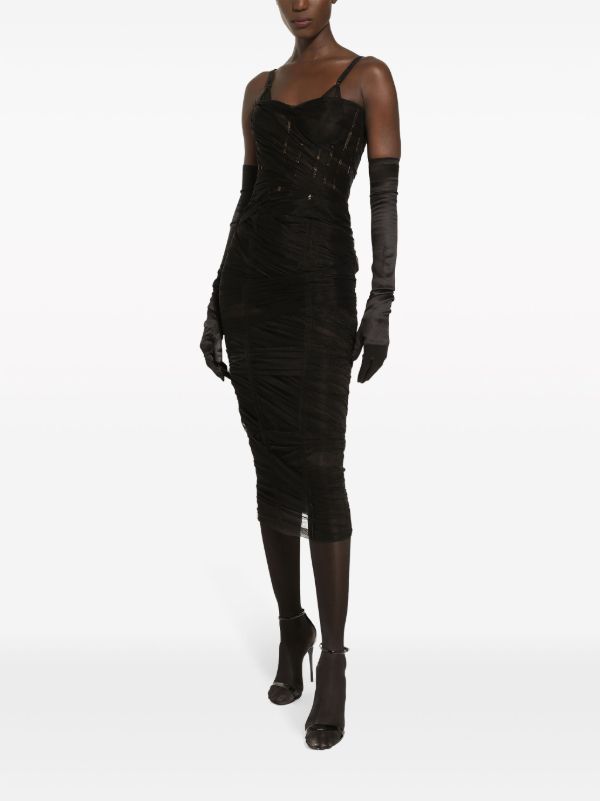 Browns Dolce & Gabbana Black Tulle Corset Dress | Browns Cocktail & Party Dresses