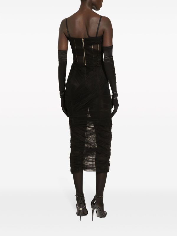 Browns Dolce & Gabbana Black Tulle Corset Dress | Browns Cocktail & Party Dresses