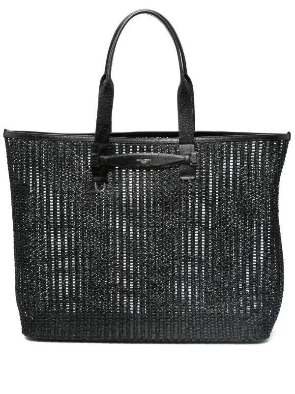 browns Dolce & Gabbana Black Woven Mesh Shopper Tote Bag | Browns Tote Bags