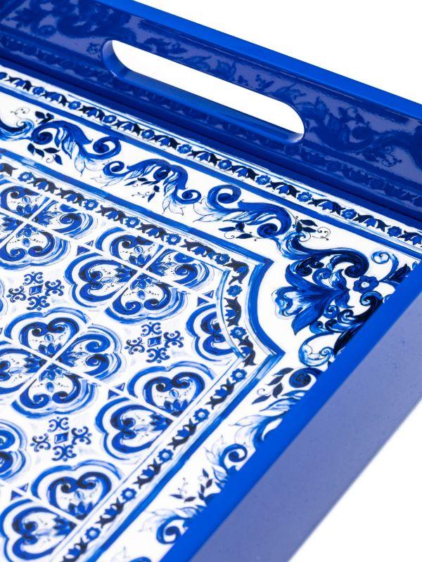 Browns Dolce & Gabbana Blu Mediterraneo-print Tray (30cm X 46cm) | Browns Decorative Trays & Plates