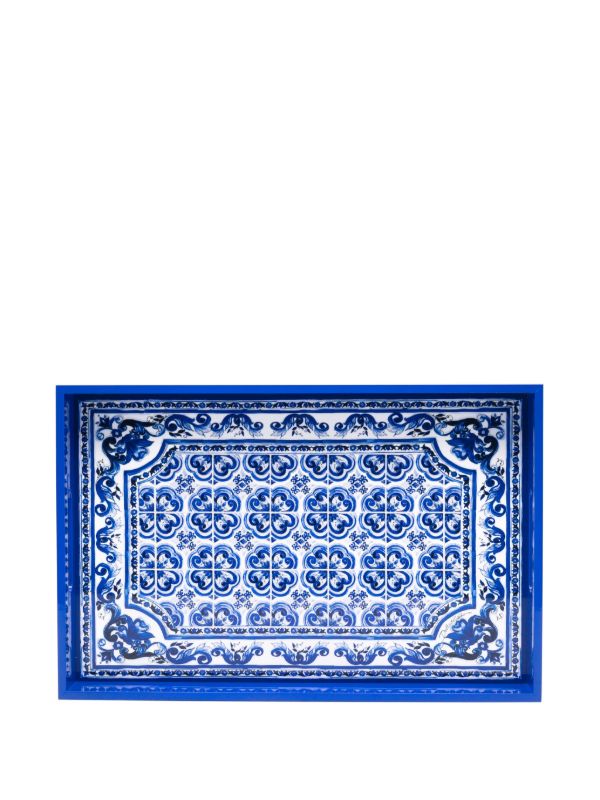 browns Dolce & Gabbana Blu Mediterraneo-print tray (30cm x 46cm) | Browns Decorative Trays & Plates