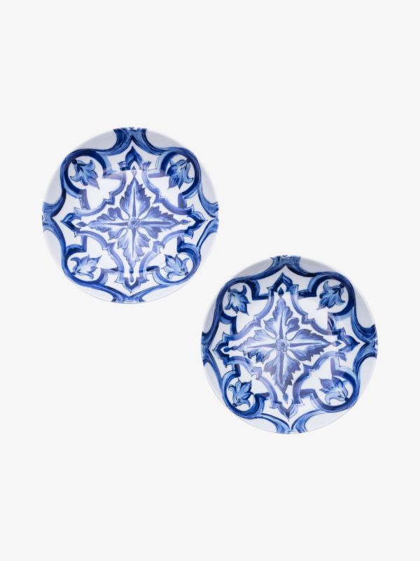 browns Dolce & Gabbana Blue Meditteraneo Pattern Soup Plate Set | Browns Plates & Bowls