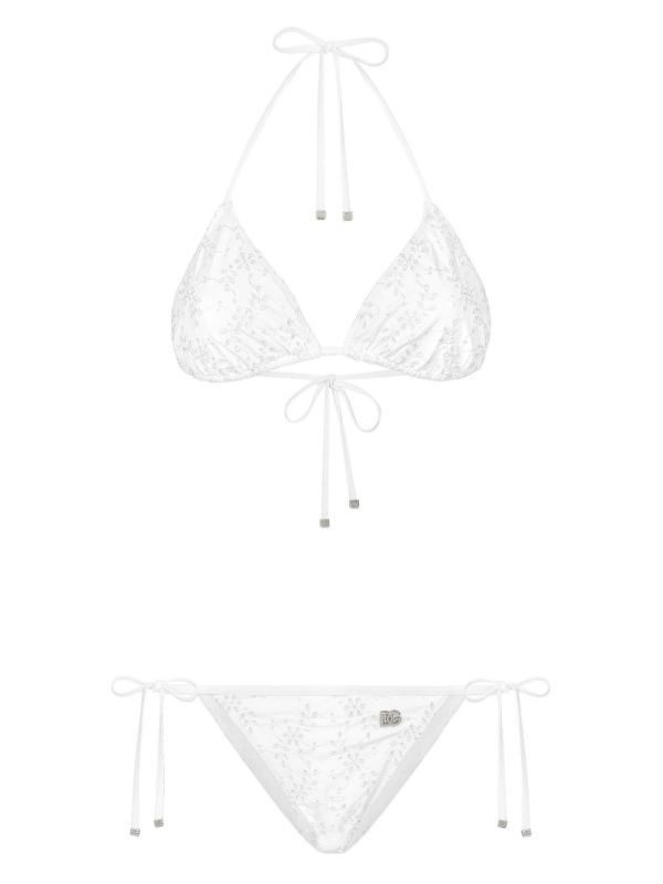 browns Dolce & Gabbana Broderie Anglaise Triangle Bikini | Browns Bikinis