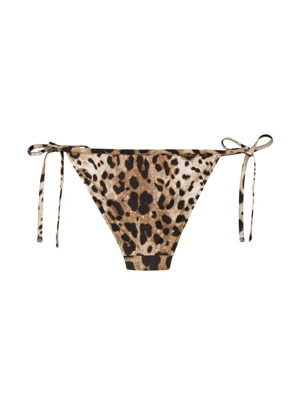Browns Dolce & Gabbana Brown Leopard Print Bikini Bottoms | Browns Bikinis