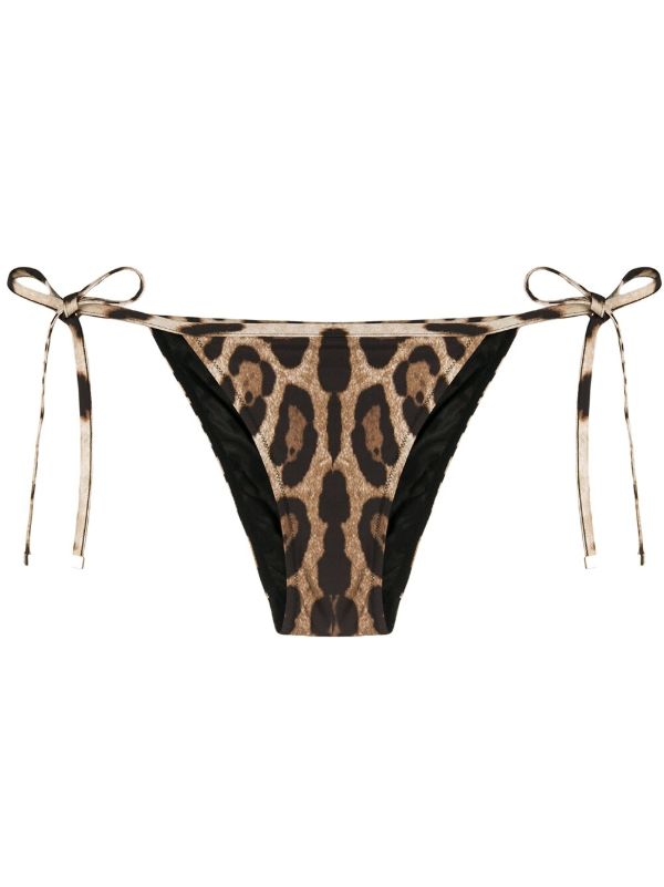 browns Dolce & Gabbana Brown Leopard Print Bikini Bottoms | Browns Bikinis