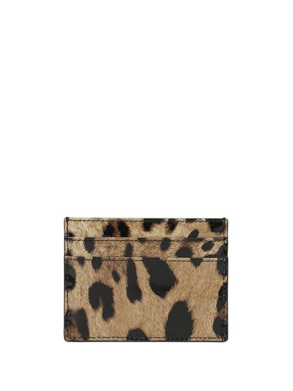 Browns Dolce & Gabbana Brown Leopard Print Leather Card Holder | Browns Wallets & Purses
