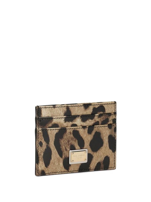 Browns Dolce & Gabbana Brown Leopard Print Leather Card Holder | Browns Wallets & Purses