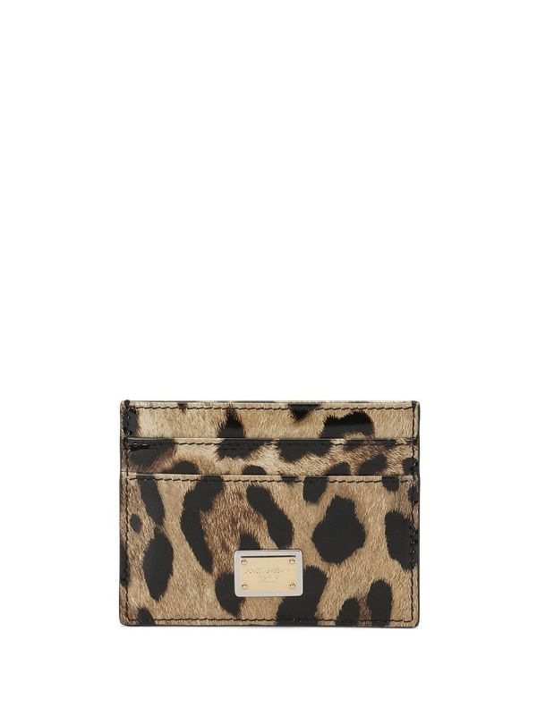 browns Dolce & Gabbana Brown Leopard Print Leather Card Holder | Browns Wallets & Purses