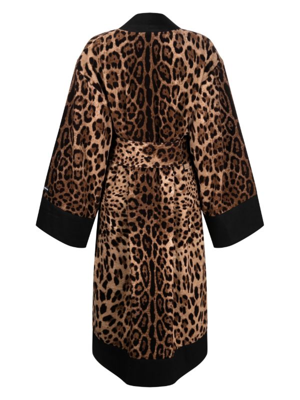 Browns Dolce & Gabbana Brown Leopard Print Robe | Browns Dressing Gowns & Robes
