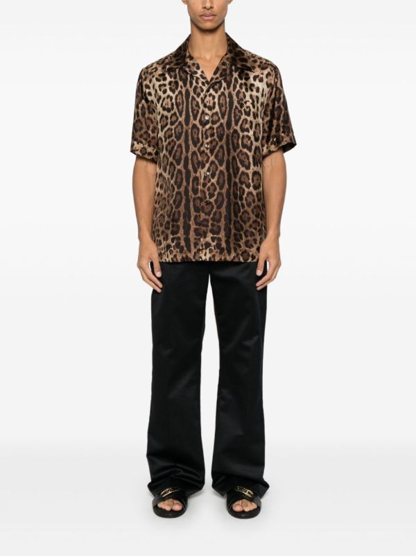 Browns Dolce & Gabbana Brown Leopard-Print Shirt | Browns Shirts