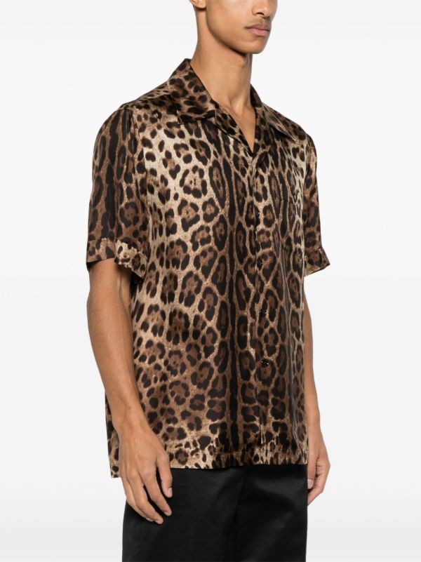 Browns Dolce & Gabbana Brown Leopard-Print Shirt | Browns Shirts