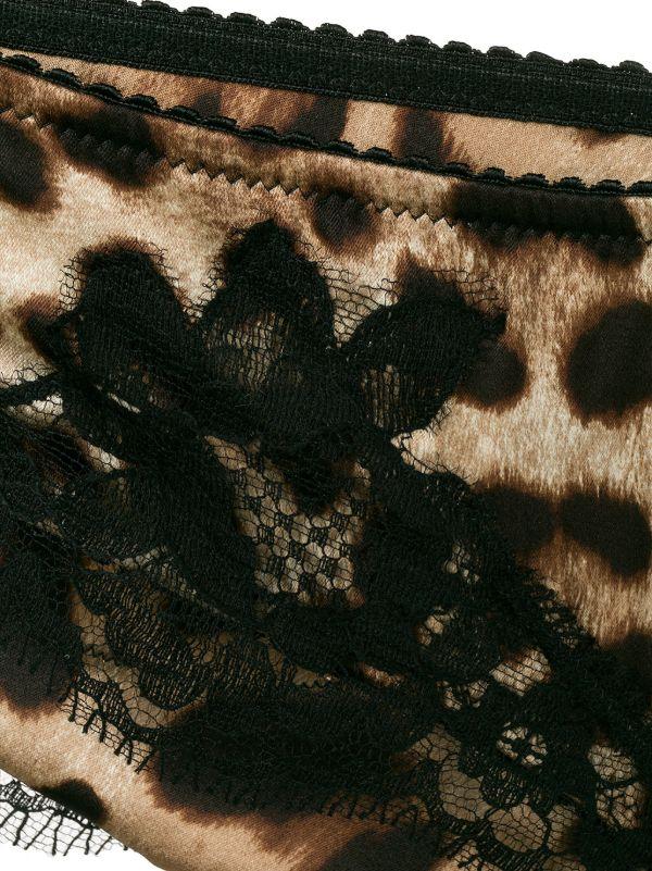 Browns Dolce & Gabbana Brown Leopard-Print Silk Briefs | Browns Panties