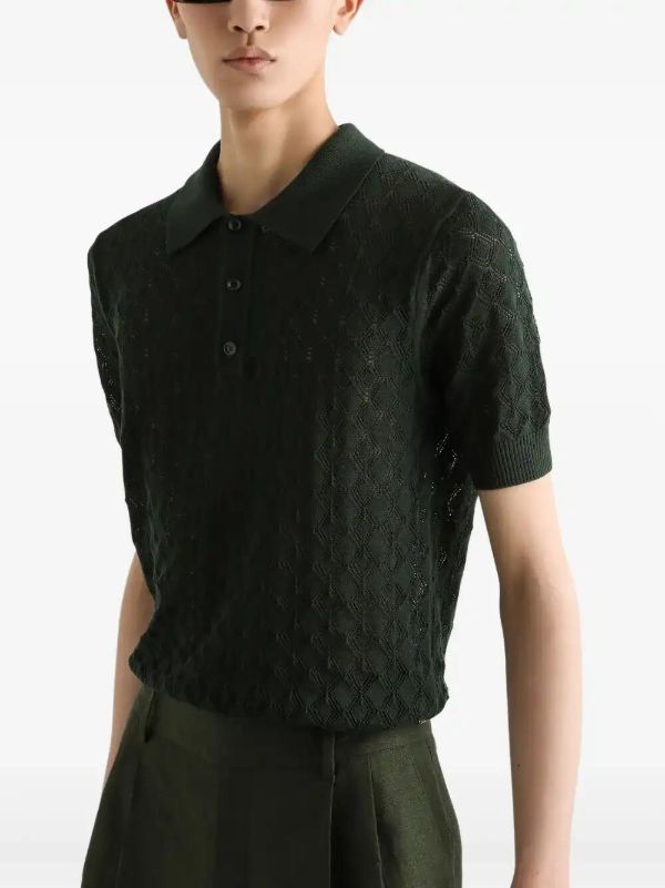 Browns Dolce & Gabbana Cotton Openwork Polo Shirt | Browns Polo Shirts