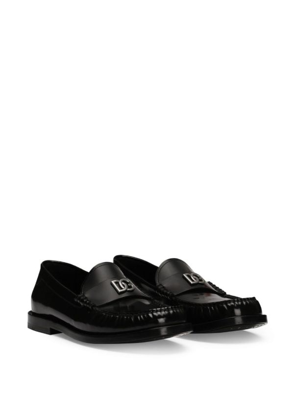 Browns Dolce & Gabbana DG-Appliqué Leather Sneakers | Browns Loafers