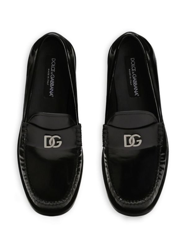 Browns Dolce & Gabbana DG-Appliqué Leather Sneakers | Browns Loafers