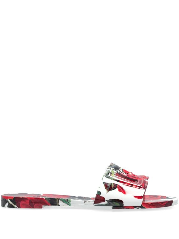 browns Dolce & Gabbana DG Floral-Print Slides | Browns Flip Flops & Slides