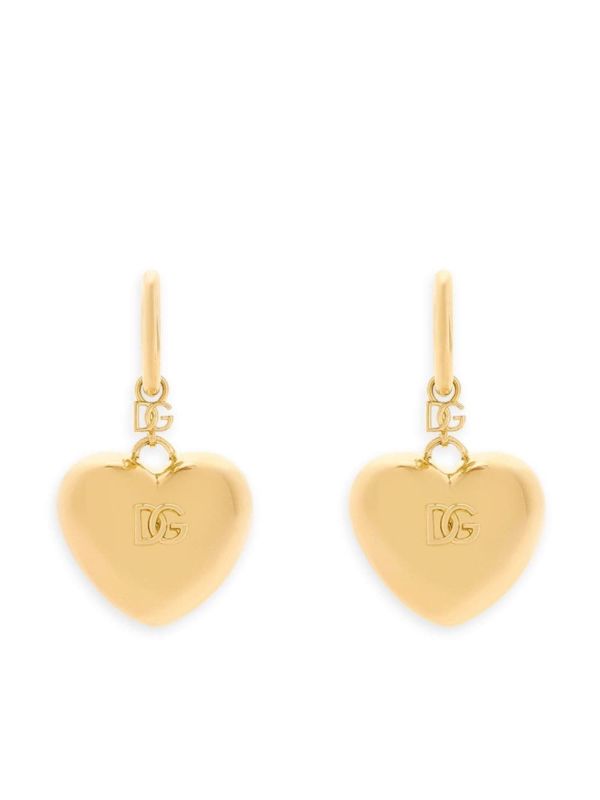 browns Dolce & Gabbana DG Logo Heart Drop Earrings | Browns Earrings
