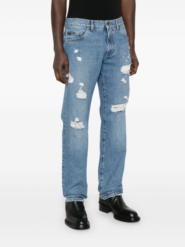 Browns Dolce & Gabbana Distressed Straight Jeans | Browns Regular & Straight-Leg Jeans