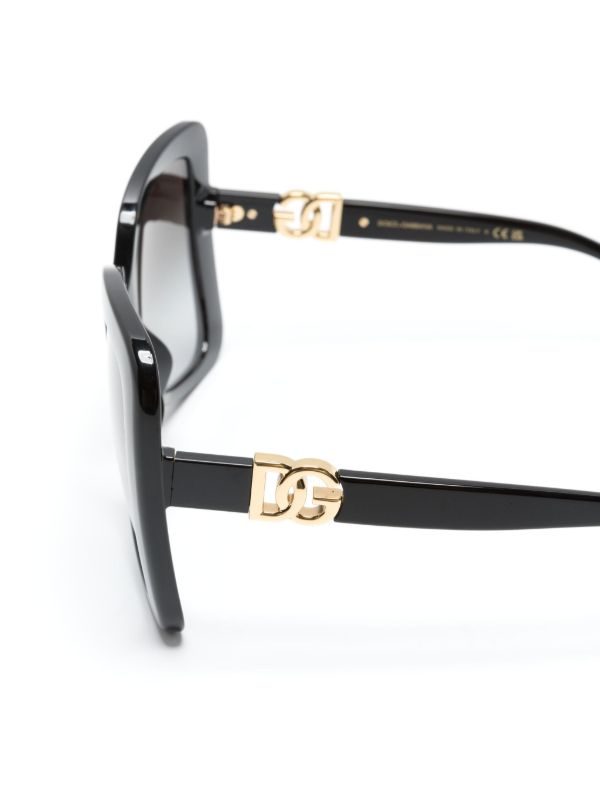 Browns Dolce & Gabbana Eyewear Black Butterfly-Frame Sunglasses | Browns Sunglasses