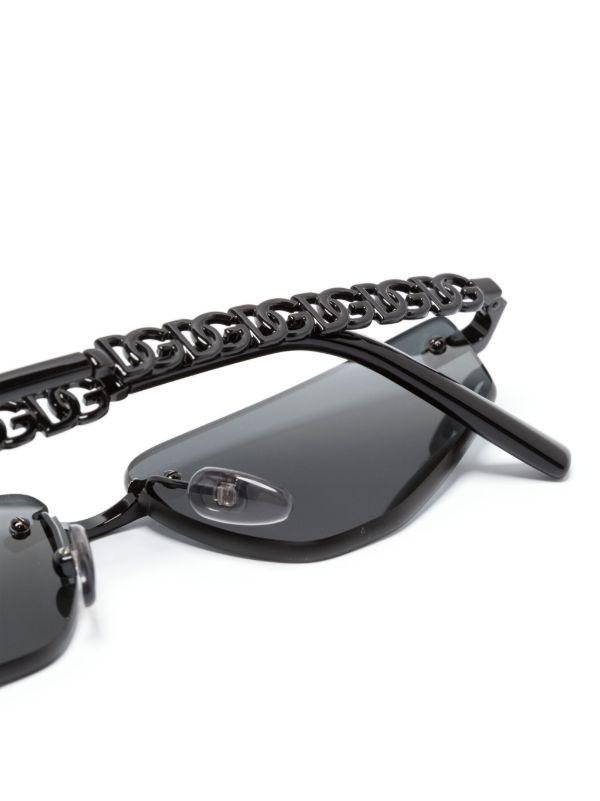 Browns Dolce & Gabbana Eyewear Black DG Essentials Geometric-Frame Sunglasses | Browns Sunglasses