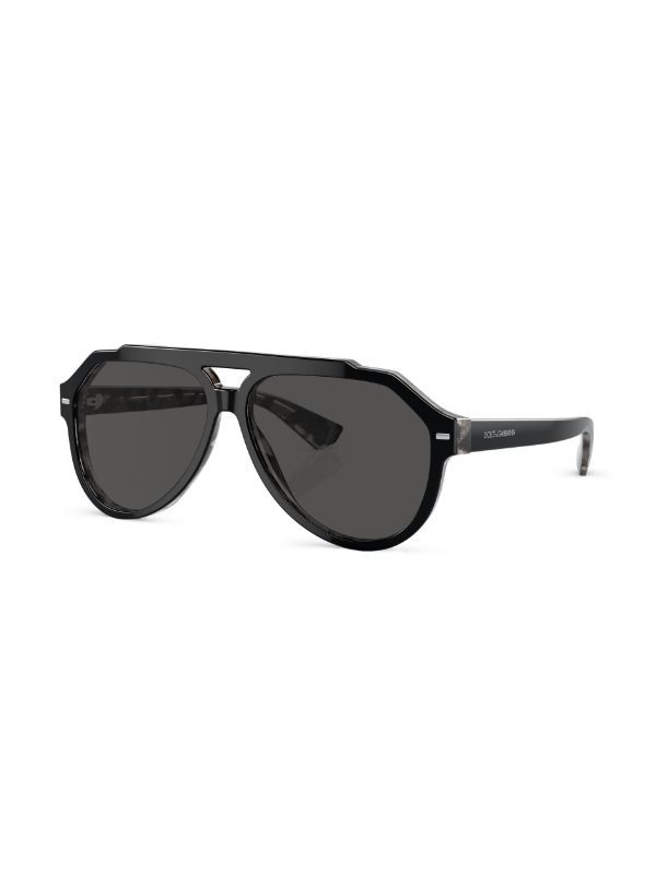 Browns Dolce & Gabbana Eyewear Black Pilot-Frame Tinted Sunglasses | Browns Sunglasses