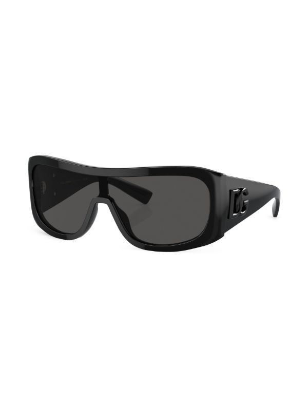 Browns Dolce & Gabbana Eyewear Black Rectangle-Frame Sunglasses | Browns Sunglasses