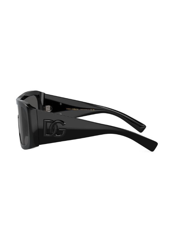 Browns Dolce & Gabbana Eyewear Black Rectangle-Frame Sunglasses | Browns Sunglasses