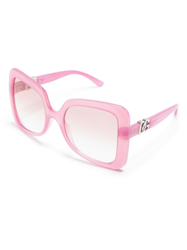 Browns Dolce & Gabbana Eyewear Pink DG Devotion Oversized-Frame Sunglasses | Browns Sunglasses