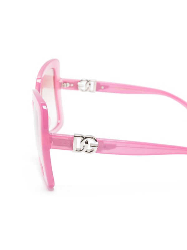 Browns Dolce & Gabbana Eyewear Pink DG Devotion Oversized-Frame Sunglasses | Browns Sunglasses