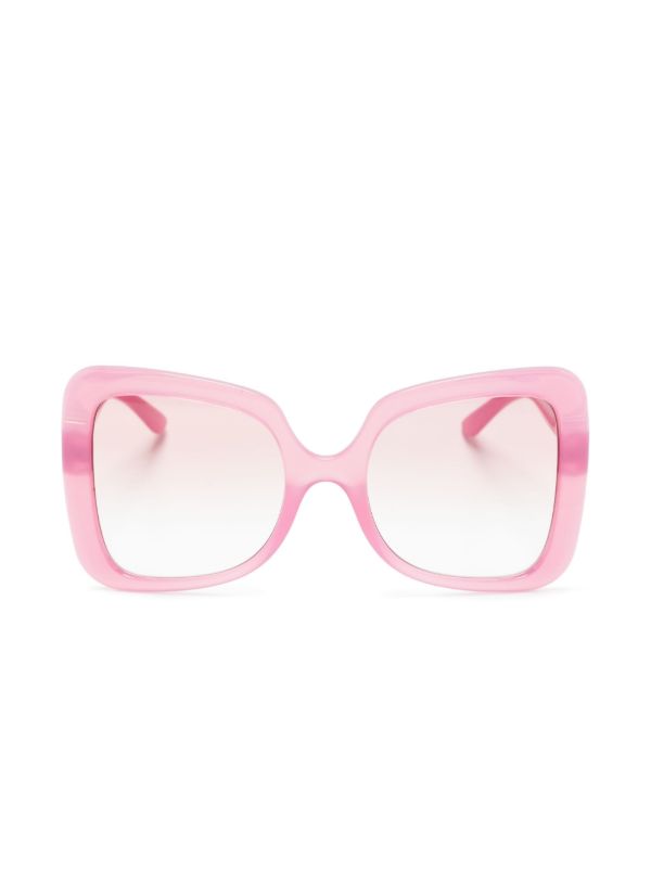 browns Dolce & Gabbana Eyewear Pink DG Devotion Oversized-Frame Sunglasses | Browns Sunglasses