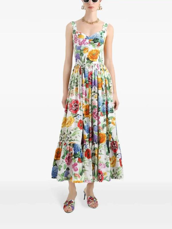 Browns Dolce & Gabbana Floral-Print Corset Maxi Dress | Browns Cocktail & Party Dresses